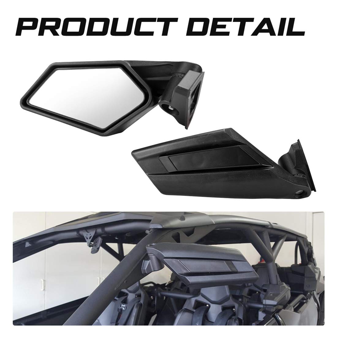 Kiwi Master X3 Side Mirrors Compatible For 2017-2024 Can Am Maverick X3 Accessories Rear View Racing Mirror #715002898