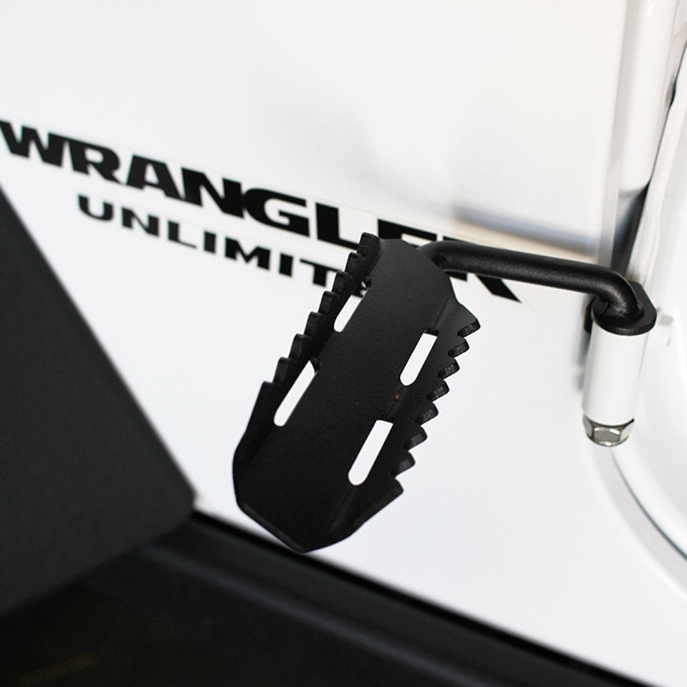 Xprite Wrangler Foot Pegs, Metal Steel Exterior Door Hinge Mounted Front Rest Pedals Compatible With 2007-2018 Jeep Wrangler Jk