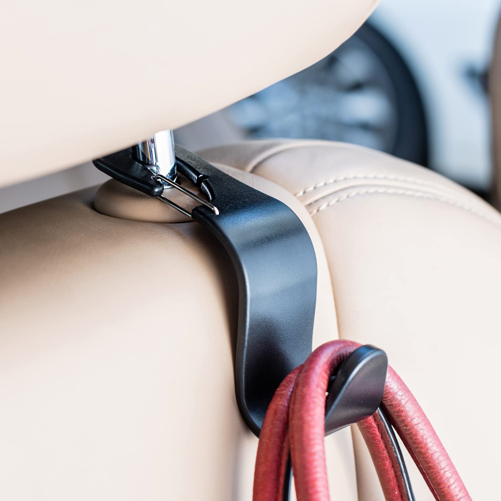 Car Seat Hooks, Headrest Hooks For Purses Groceries Bags With Metal Lock, 4 Pack Car Purse Holder