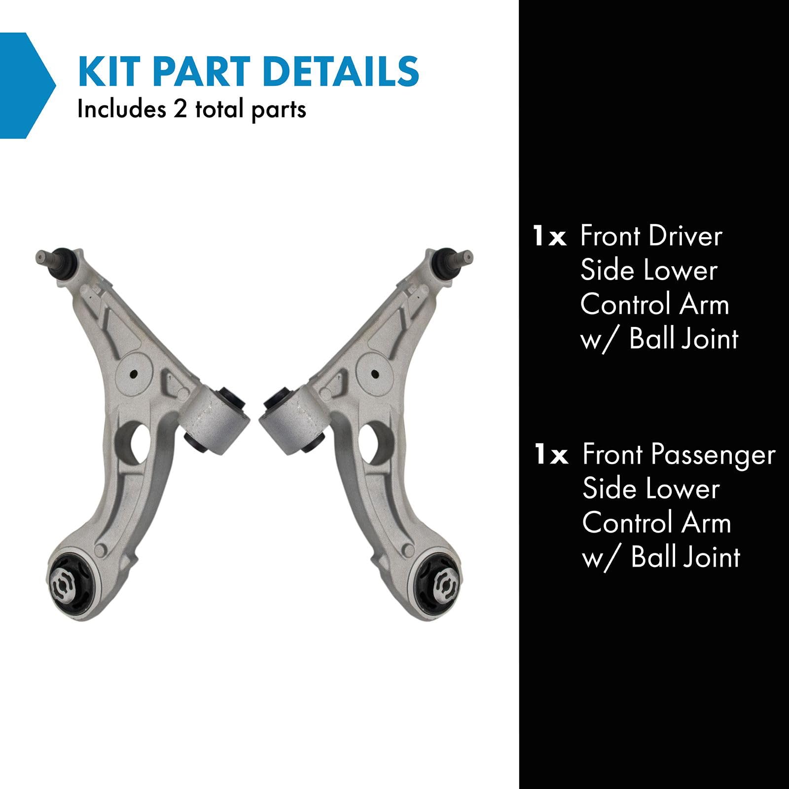 Trq Front Lower Control Arm With Ball Joint Set Compatible With 2015-2017 Chrysler 200 2013-2016 Dodge Dart
