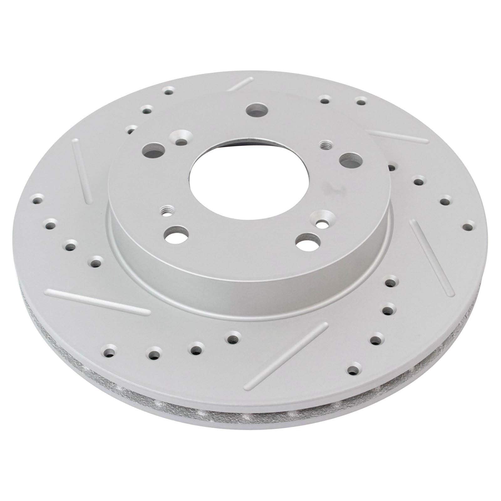 Trq Front Performance Brake Rotors Set Premium G-Coated Cross Drilled & Slotted Compatible With 2002-2006 Acura Rsx 2004-2011 Ho