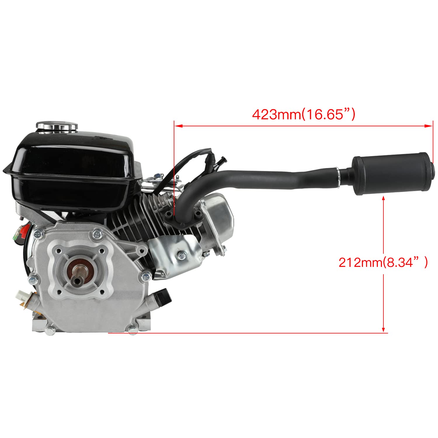 Fvrito Exhaust Pipe Muffler Silencer Kit For Non Hemi Predator 212Cc 196Cc 6.5Hp Coleman Powersports Kt196 Ck196 Rtk200 Bk200 Go Kart Trailmaster Hammerhead 80T Gx160 Gx200 Clone Engines Parts Black