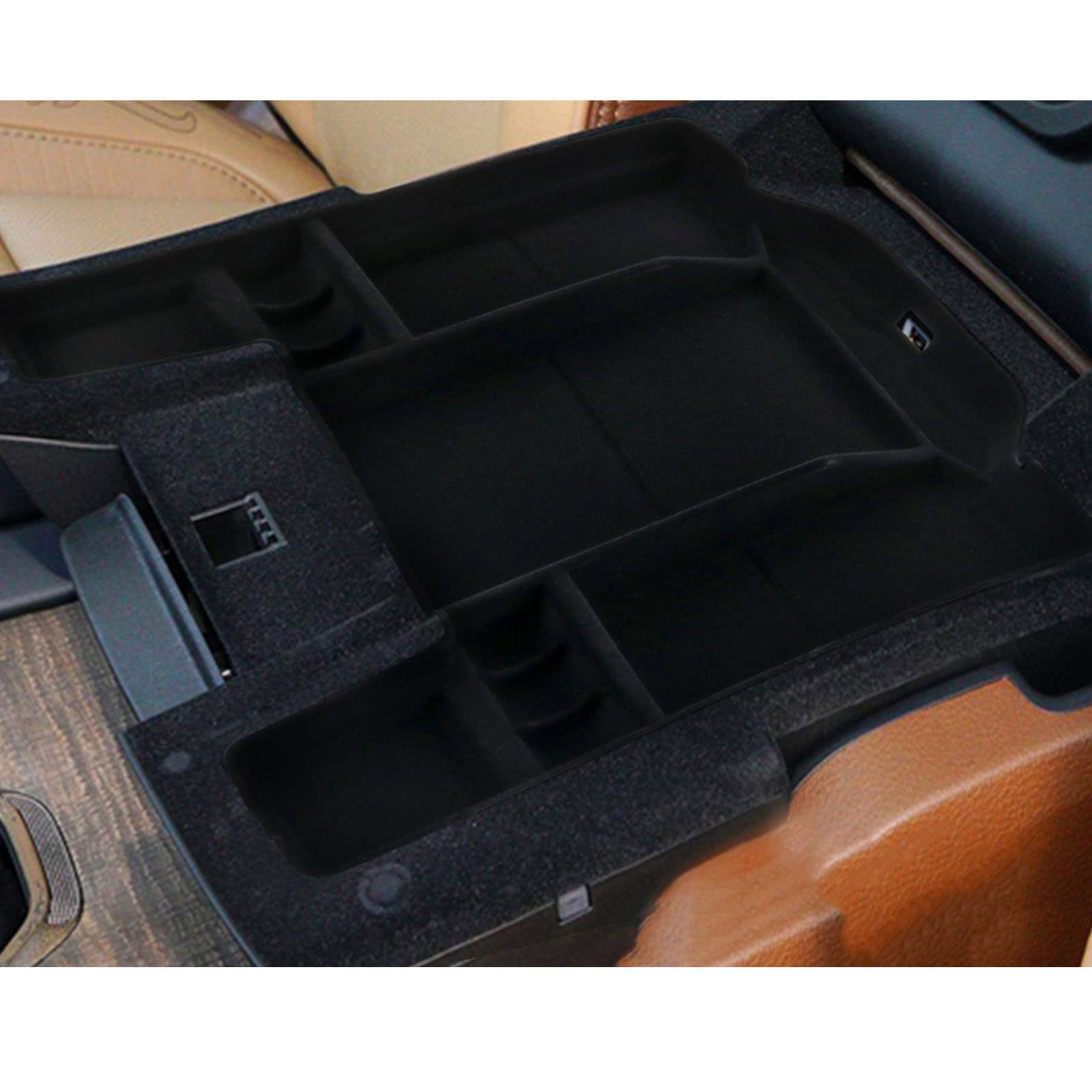 Sxcy Console Tray For 2022 2023 2024 Ram 1500 2500 3500 Console Organizer Tray Fit 2022 2023 2024 Dodge Ram 1500 Console Tray Armrest Console Insert Box Abs Storage With Flocking Black Style