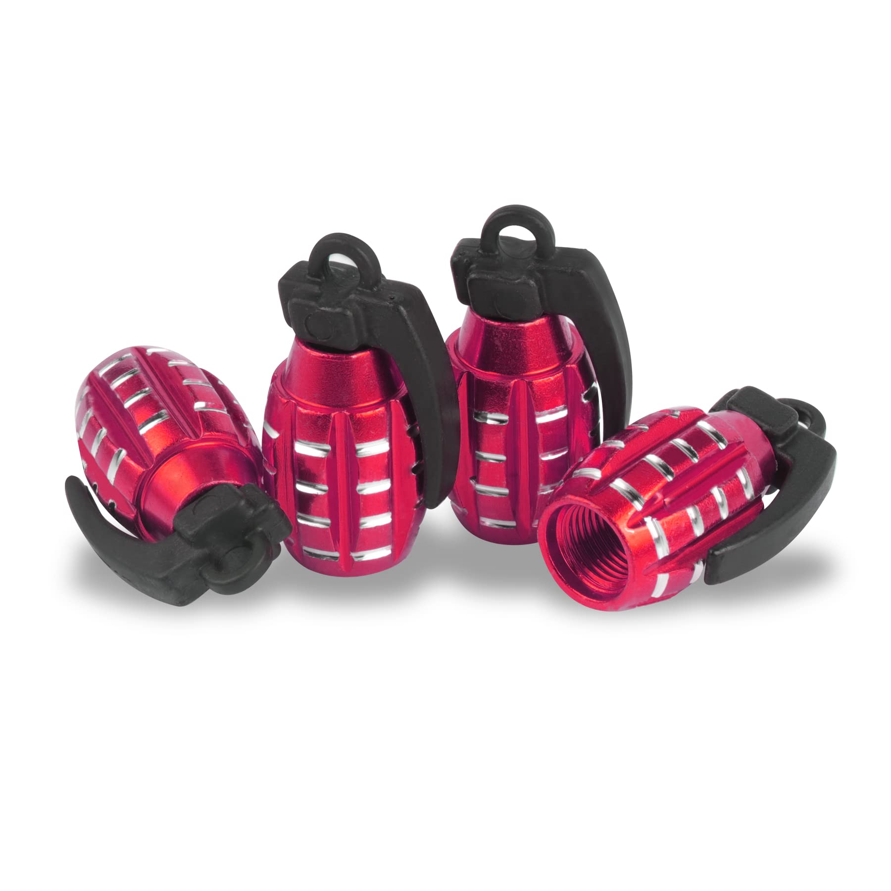 Singaro Car Tire Valve Stem Cap, Personalized Tire Valve Stem Cap Exterior Accessories, Universal For Car, Truck, Suv, Motorcycle And Bicycle (4Pcs Red)