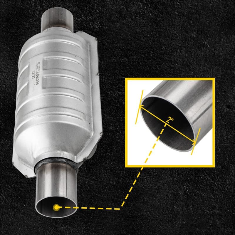 MARSFLUX 2Pcs 2 Universal Inlet/Outlet Catalytic Converter EPA Approved Weld-on, Converter Catalytic Convertidor Automotive Re