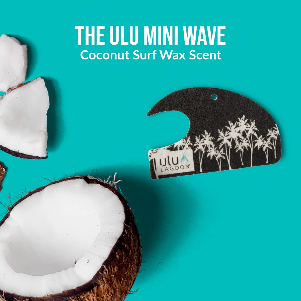 Ulu Lagoon Coconut Surf Wax Scent Mini Wave Air Freshener (White Palms)