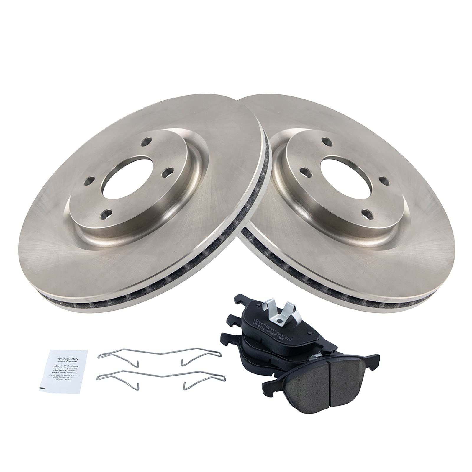 Trq Front Brake Pad & Rotor Kit Brake Pads Brake Rotor Ceramic Compatible With 2018-2020 Ford Ecosport