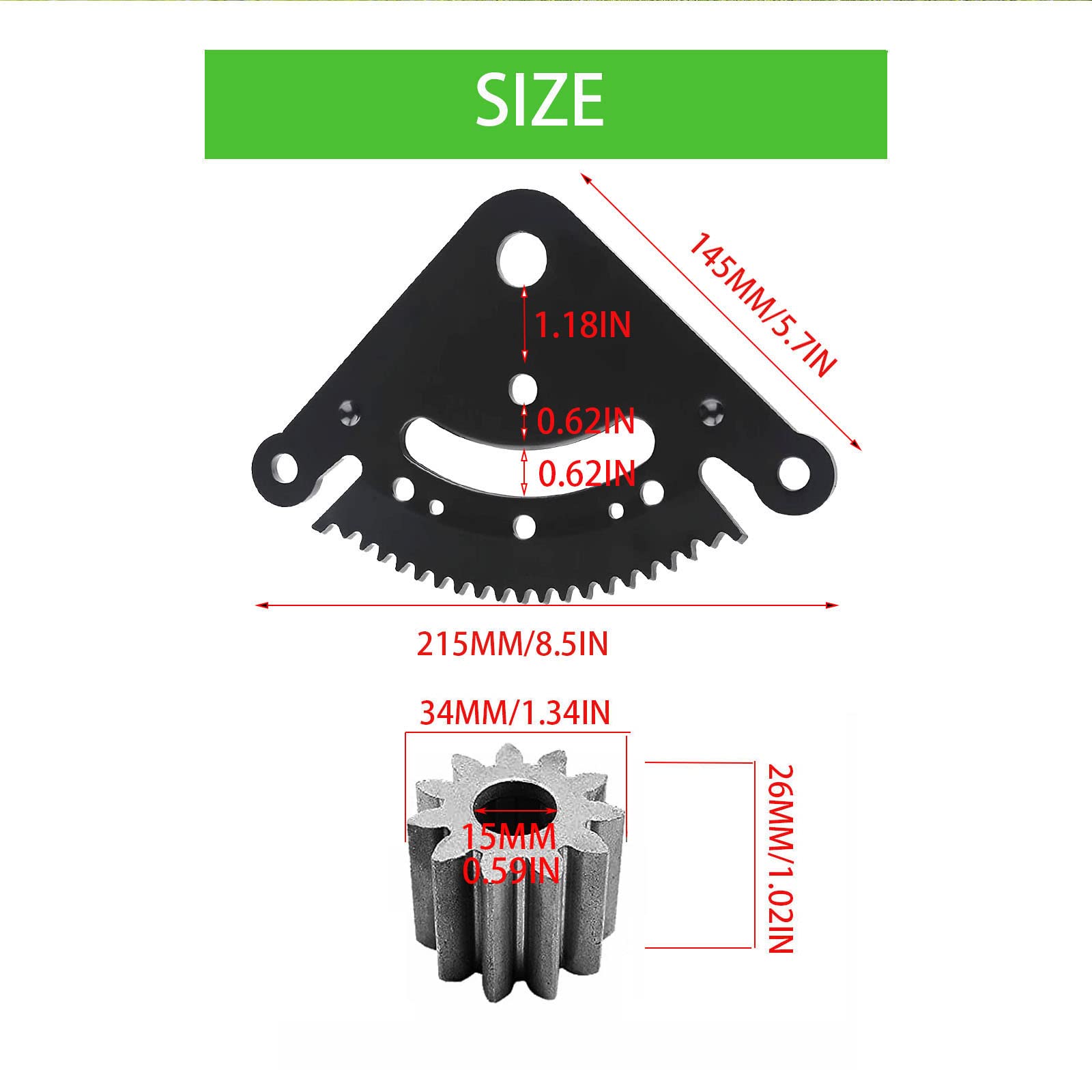 Czsmbt 19 Teeth Steering Sector Pinion Gear Rebuild Kit Replacement For John Deere D100 D105 D110 D120 D130 D140 D150 D160 D170 Series Lawn Tractors Replaces Gx21924Ble