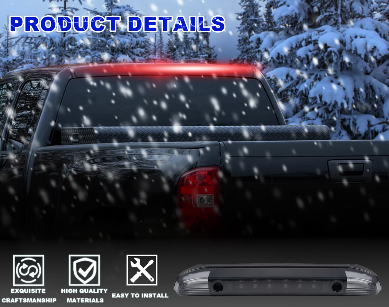 Pit66 Led 3Rd Brake Lights Compatible With 2001-2004 Nissan Frontier Rear High Mount Stop Parking Lights Assembly Third Brake Ca