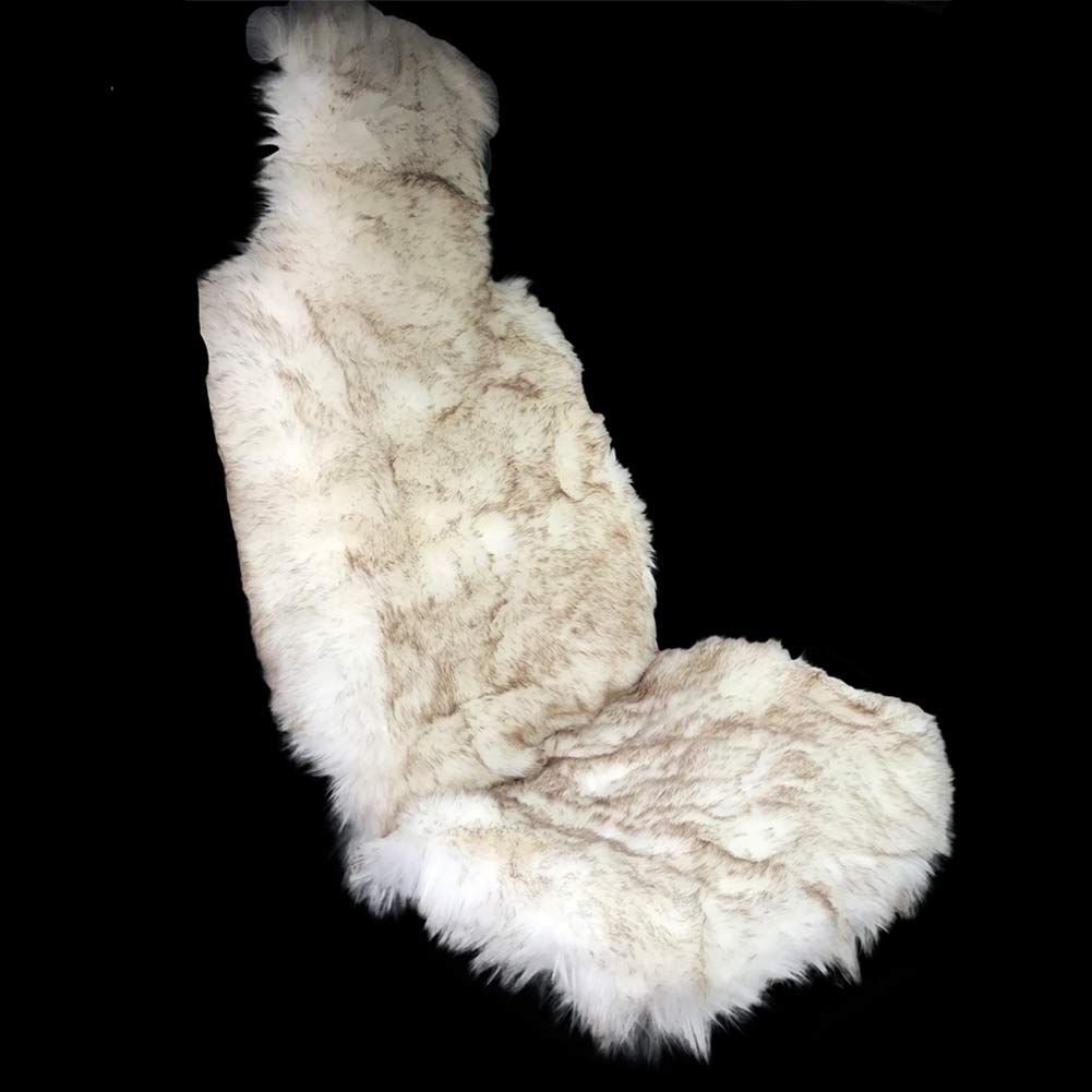 Faux Fox Fur Car Seat Cover for Cars SUV Trucks Universal Fit, Soft Plush Synthetic Fox Buck Fur Car Seat Cushions by FLMaples (