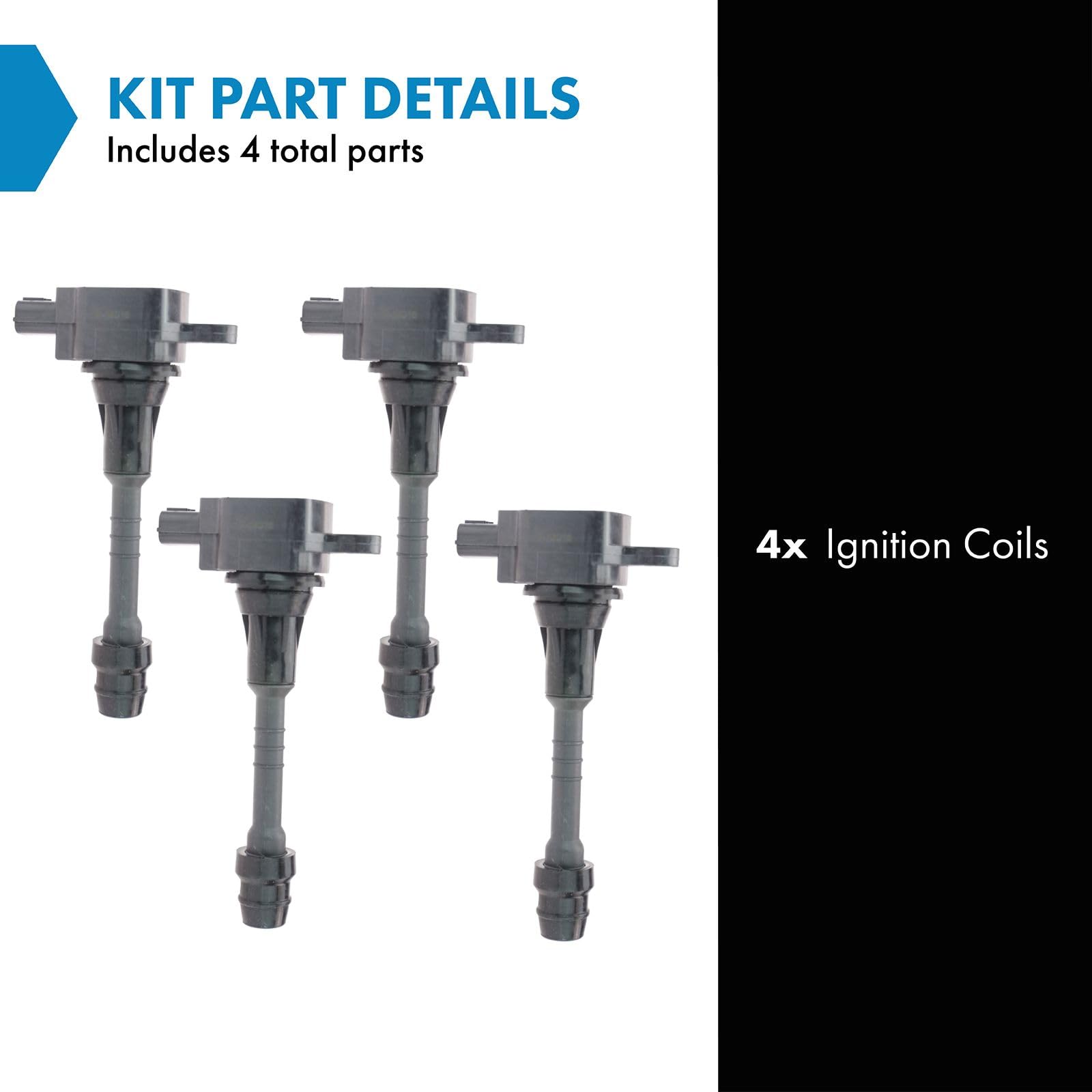 Trq Ignition Coil Set Compatible With 2002-2006 Nissan Sentra