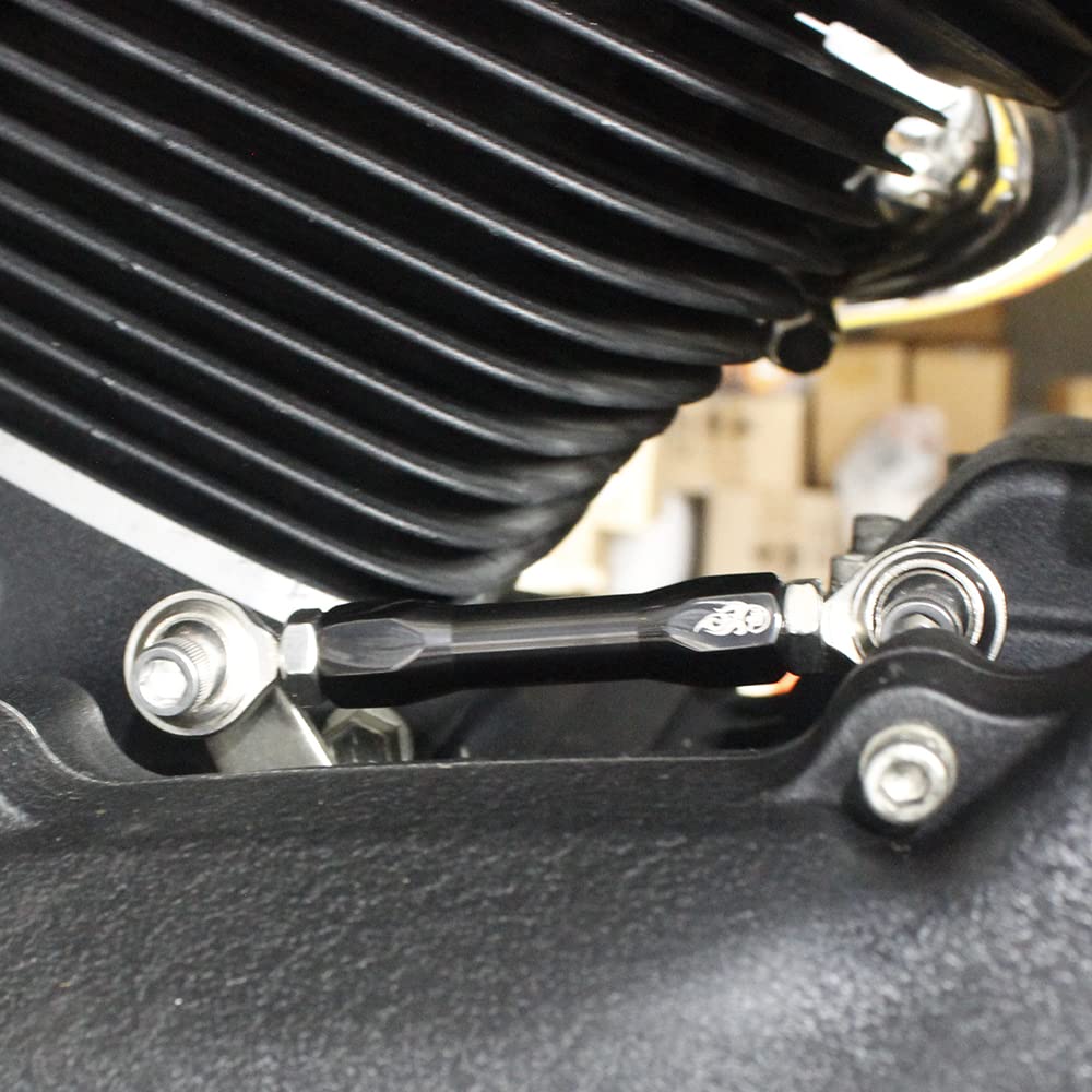 POWER JAMES Titanium Black Plated CNC Cut Shifter Mid Control Shift Lever Linkage Rod for Harley Davidson 84-2017 Dyna, 18-Later