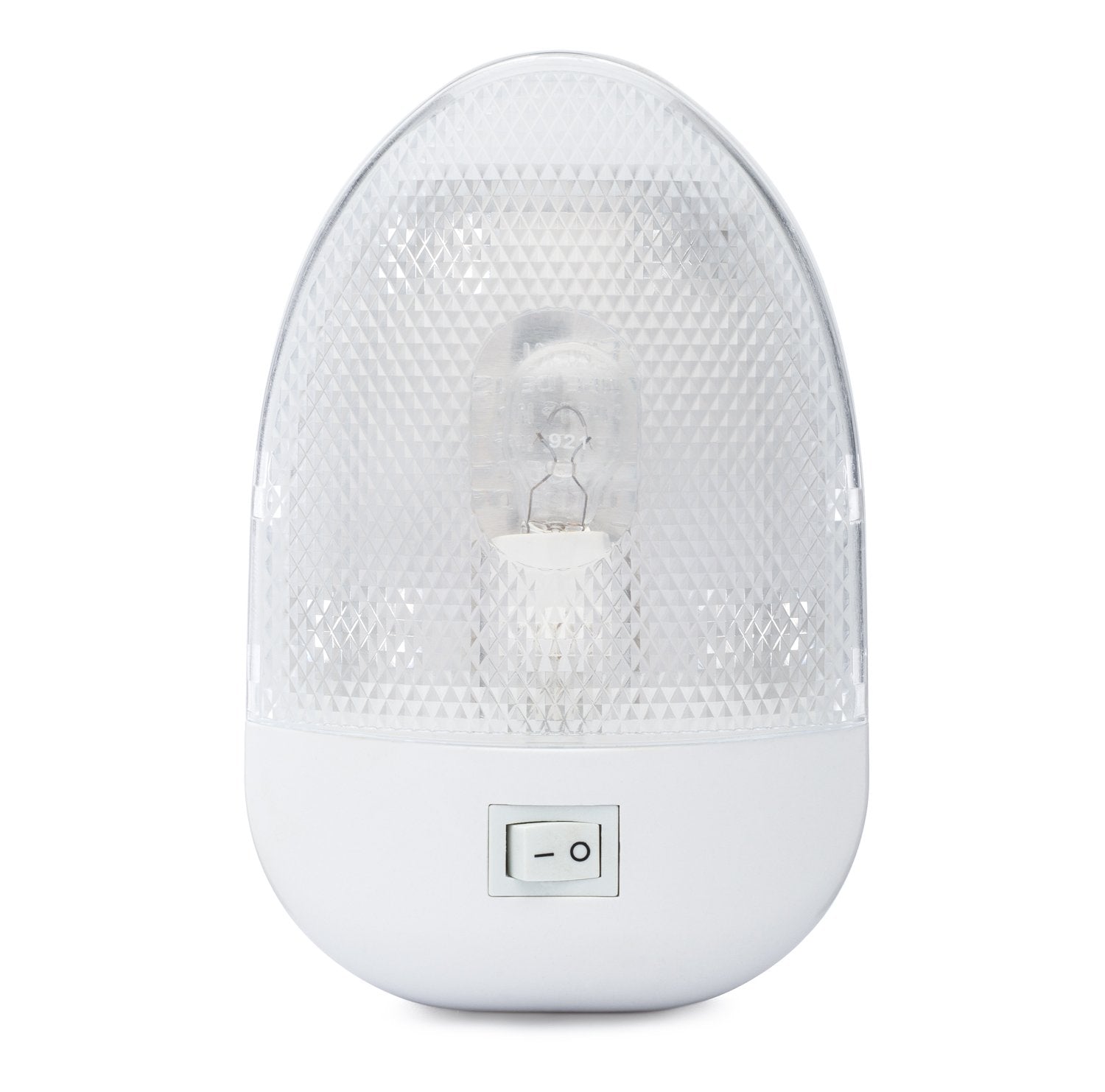 Lumitronics RV 12V Oval Single Dome Optics Light - Interior Lighting for Camper Trailer - On/Off Switch - Clear Removable Lens (