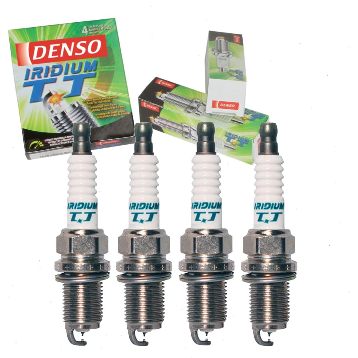 4 pc DENSO Iridium TT Spark Plugs compatible with Honda Accord 2.2L 2.4L L4 1996-2007