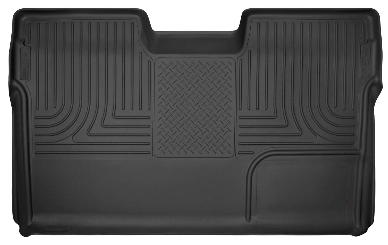 Husky Liners Weatherbeater Floor Mats | Fits 2009-2014 Ford F-150 SuperCrew Cab w/Out Manual Shifter | 2nd Row, 1-pc Black - 193