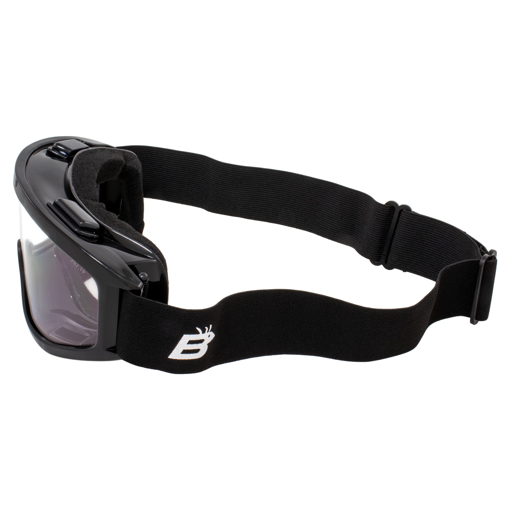 Birdz Eyewear Vulture Motorcycle Goggles (Black Frame/Clear Lens)
