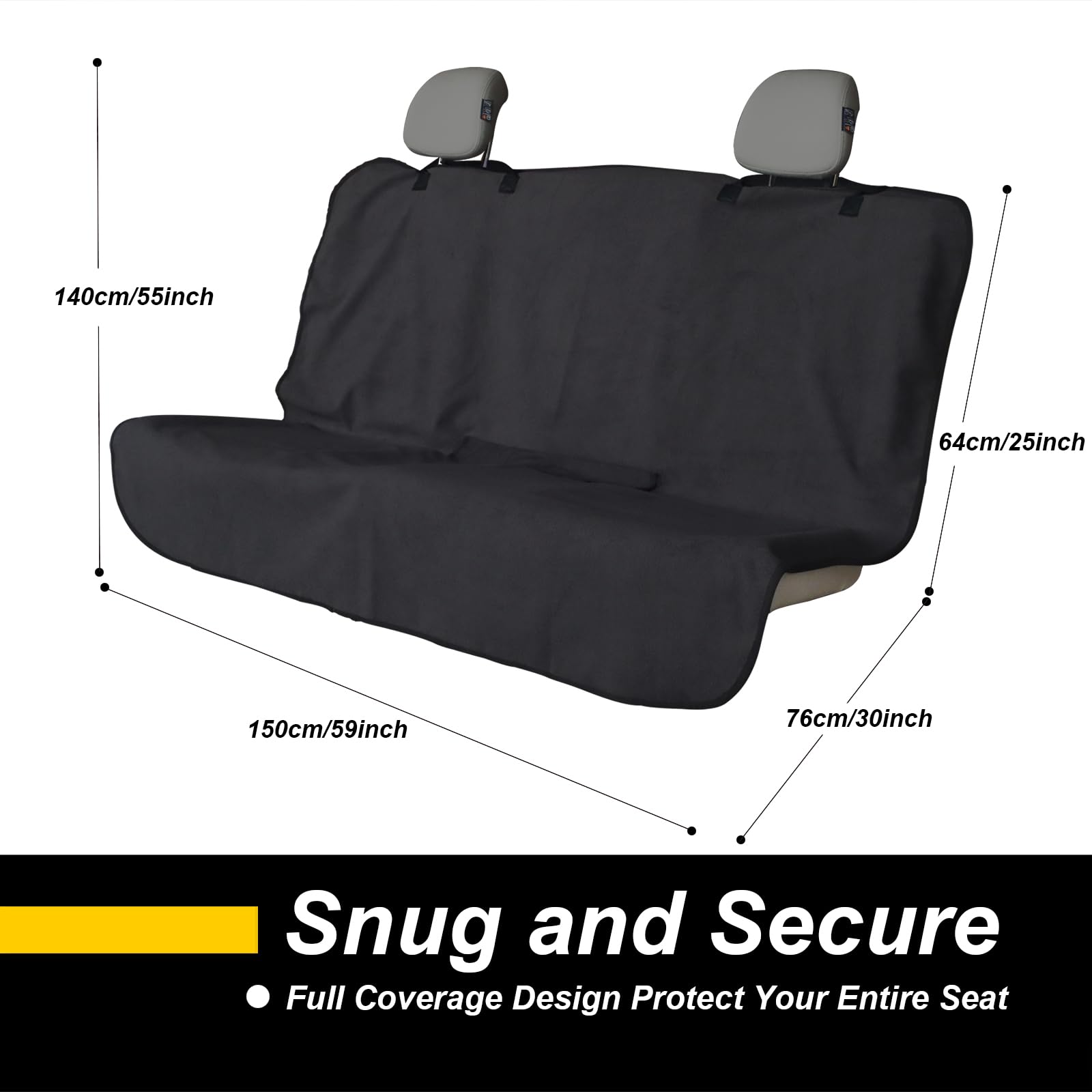 Loyagour Back Seat Cover For Car Trucks Van Suv Jeep,Waterproof Rear Bench Towel Seat Covers For Dogs And Kids,Automotive Backse