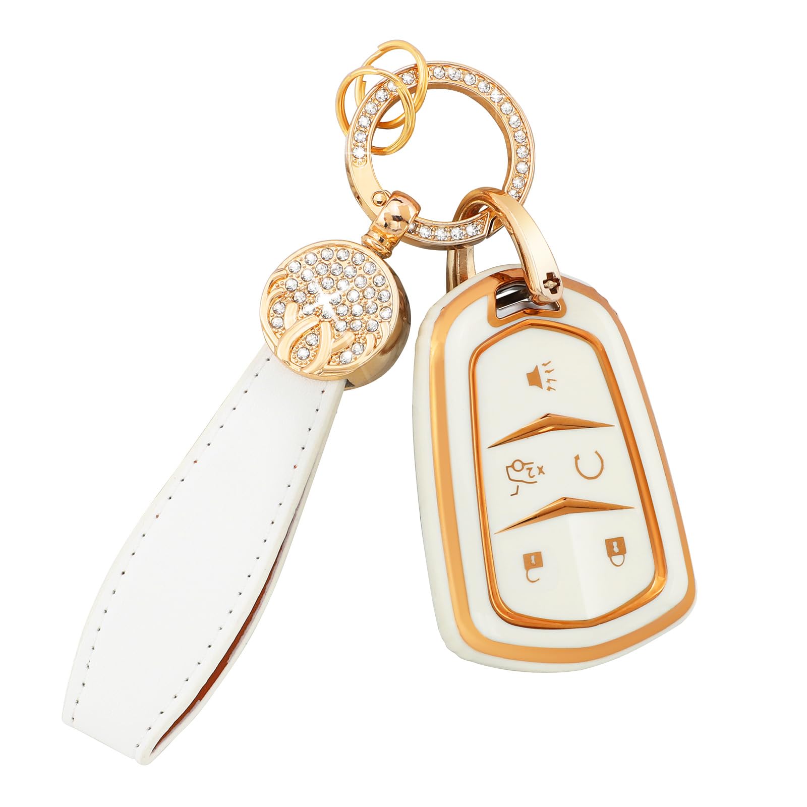 Pifoog Key Fob Cover Accessories For Cadillac Premium Tpu Keys Case Shell Keychain For Cadillac Xt5 Xt6 Xt4 Cts Ct6 Ats Srx Xts