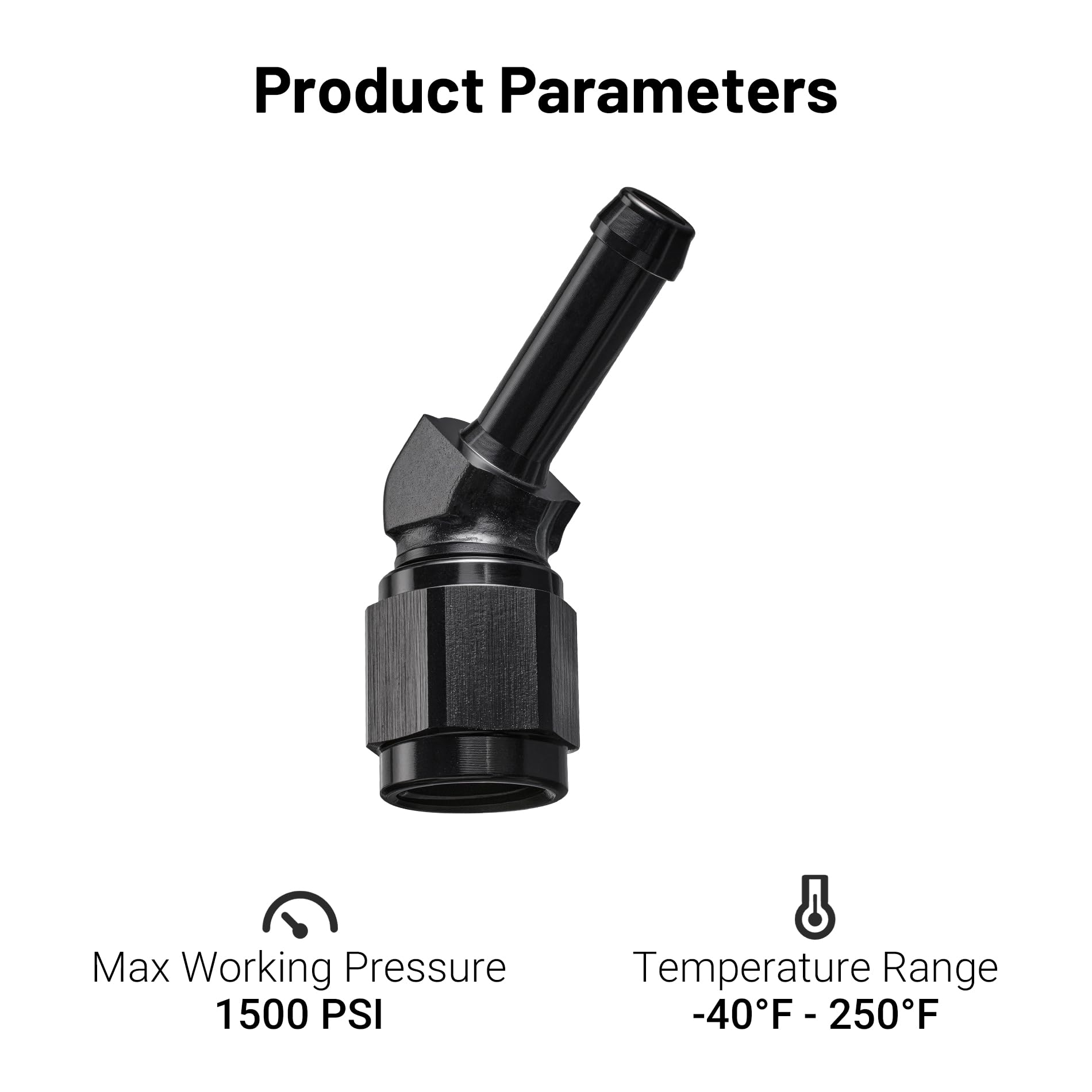 EVIL ENERGY 4AN Female to 1/4'' Barb Hose Fitting 45 Degree Swivel 2PCS