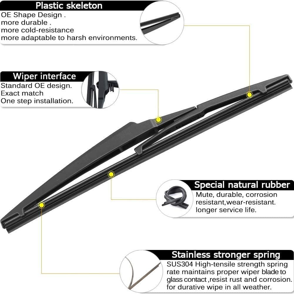 Autoboo 26''+20'' Windshield Wipers With 12'' Rear Wiper Blade Replacement For Toyota Highlander 2019 2018 2017 2016 2015 2014 2