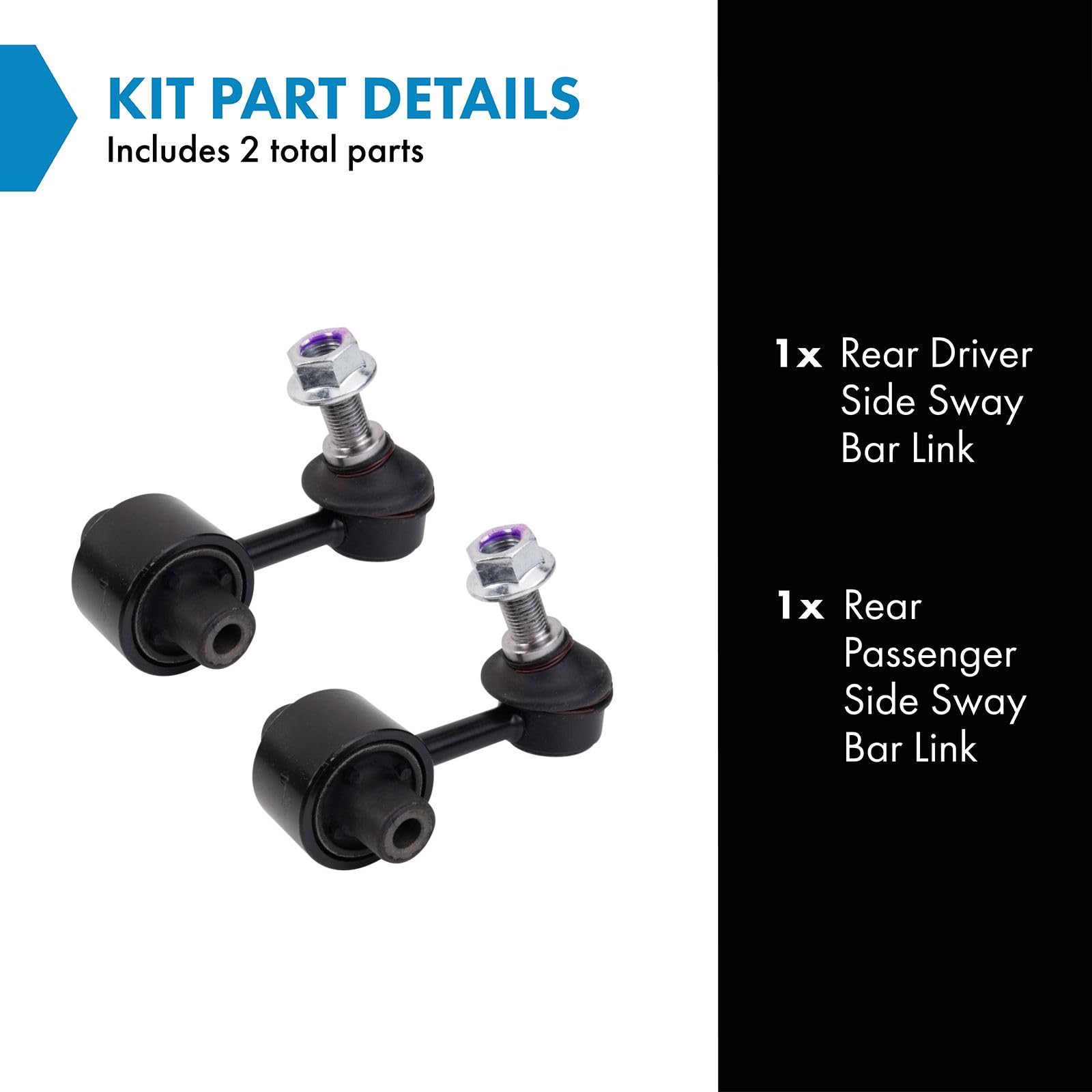 Trq Rear Sway Bar Link Set Compatible With 2017-2023 Hyundai 2017-2023 Kia