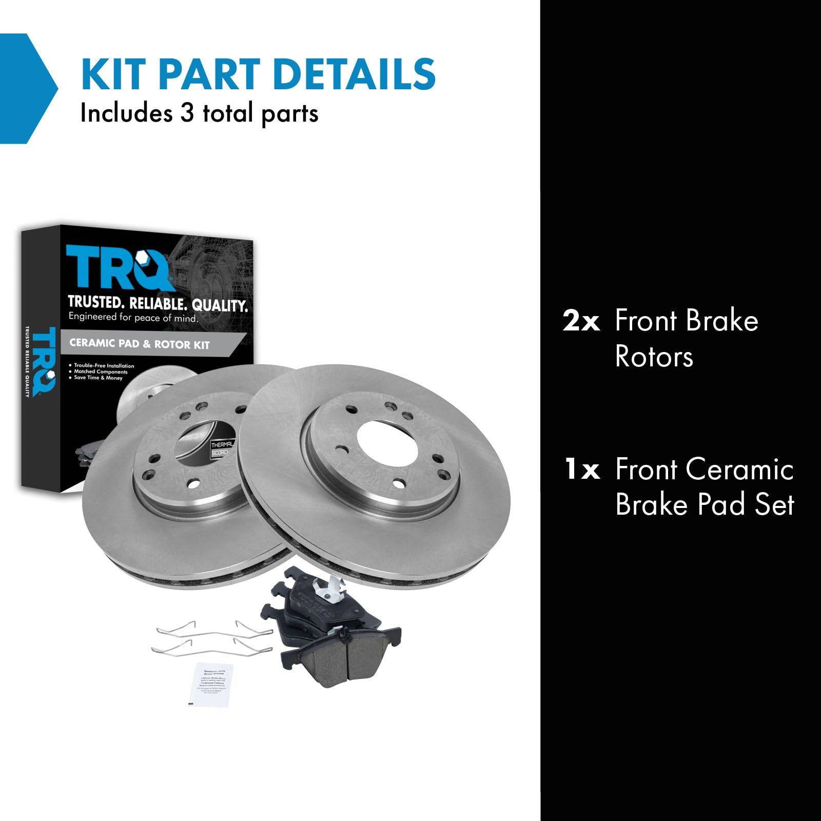 Trq Brake Pad & Rotor Front Posi Ceramic Kit Set For Chrysler Mercedes Benz