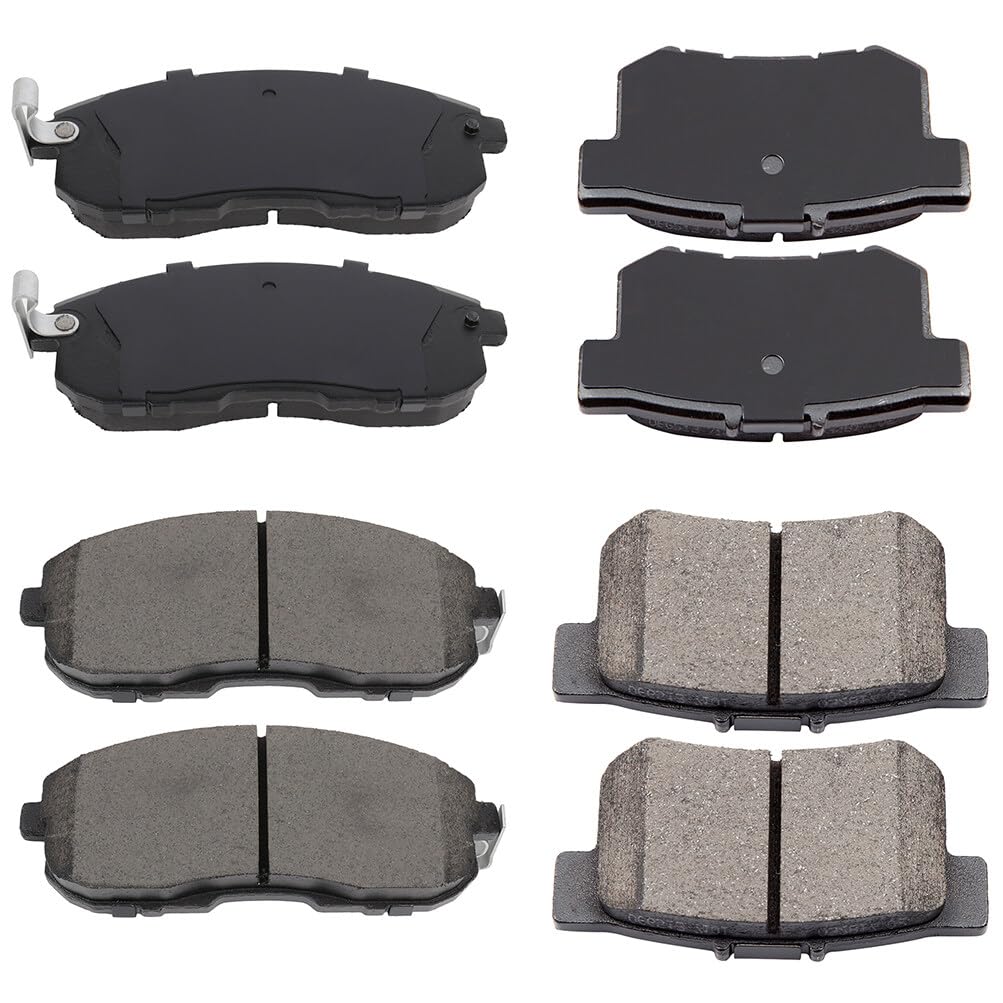YXPCARS Front & Rear Ceramic Brake Pad Set For 2006-2011 Honda Civic – 8 Pads, Thermal Scorched, 5-Year Warranty