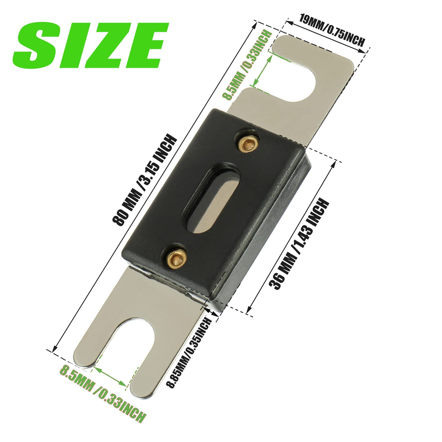 SIGANDG 0/2/4 Gauge AWG Inline ANL Fuse Holder with 100 Amp Fuse