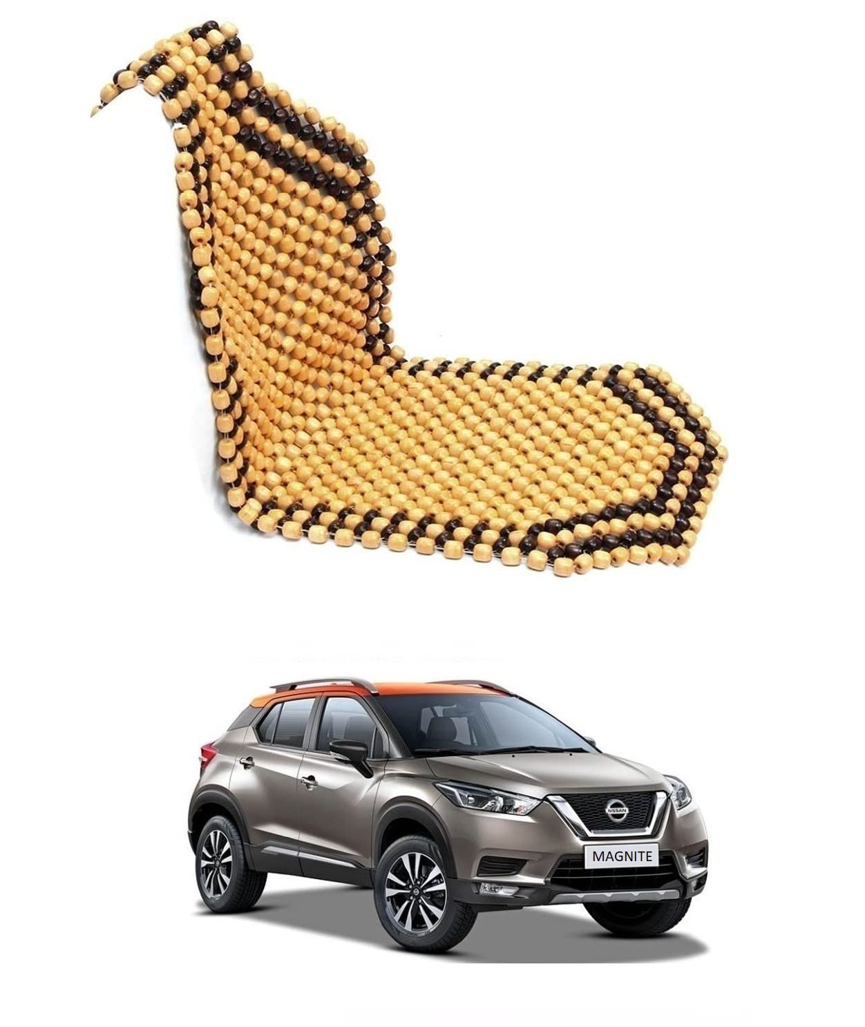 Auto Addict Car Seat Wooden Bead Seat Cover for Nissan MAGNITE