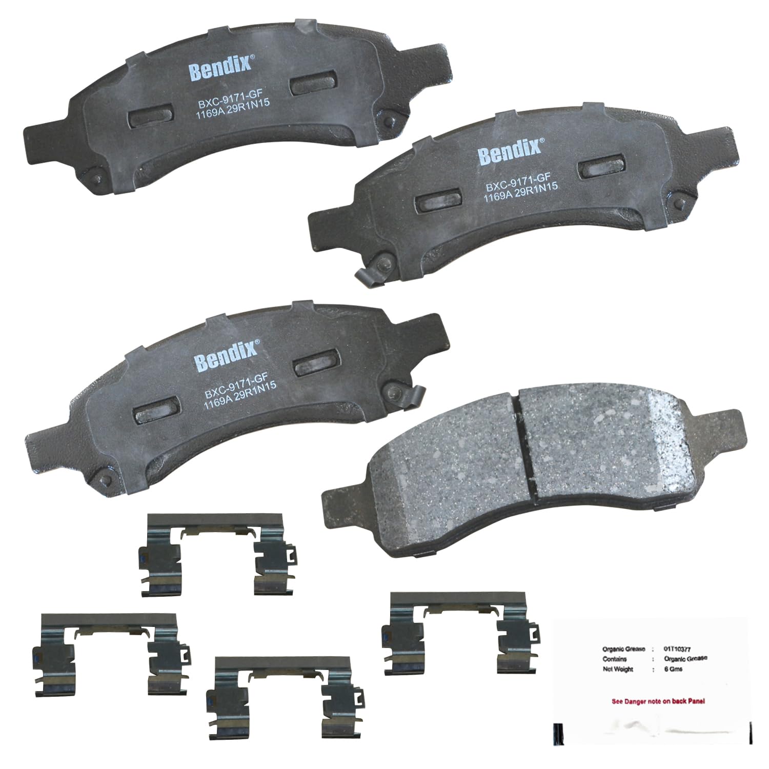Bendix Priority1 Cfc1169A Ceramic Front Brake Pads For Buick Enclave 2017-2008, Chevrolet Traverse 2017-2009, Gmc Acadia 2016-20