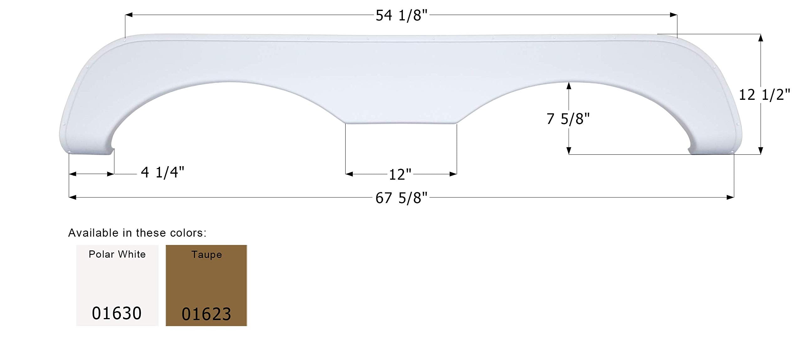 Icon 01623 Tandem Axle Fender Skirt Fs769 For Mckenzie - Taupe