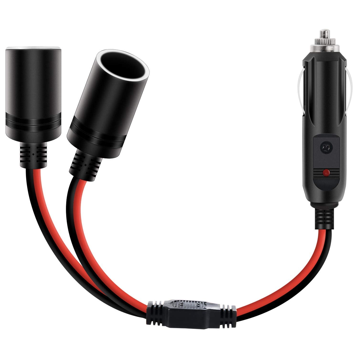 Nilight Car Cigarette Lighter Splitter Plug Socket 2-Way Splitter Splits 1 Car Cigarette Port To 2 Dc Ports Power Charger Port S
