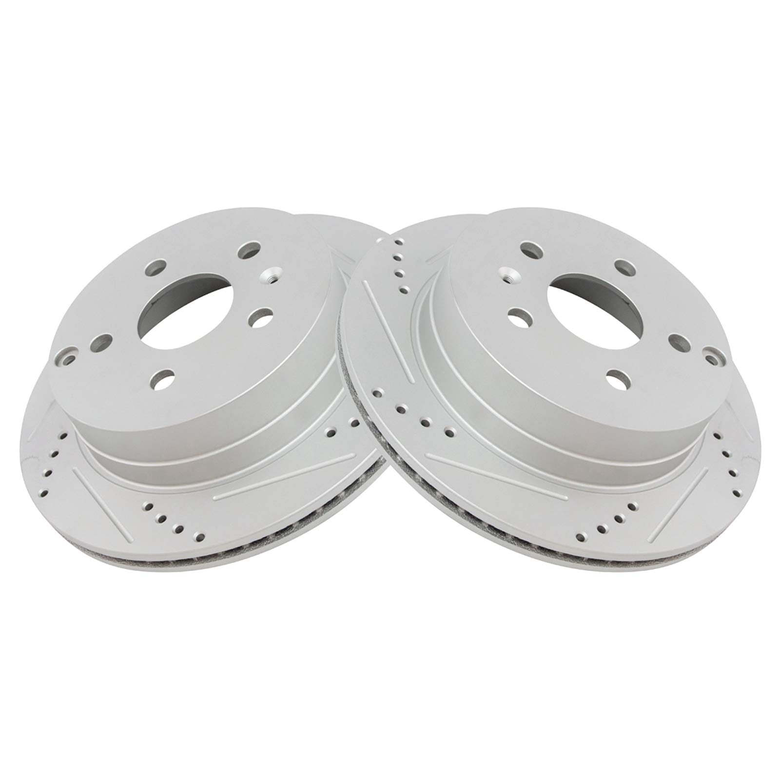 Trq Rear Performance Brake Rotors Set Premium G-Coated Compatible With 2010-2017 Chevrolet Equinox Gmc Terrain