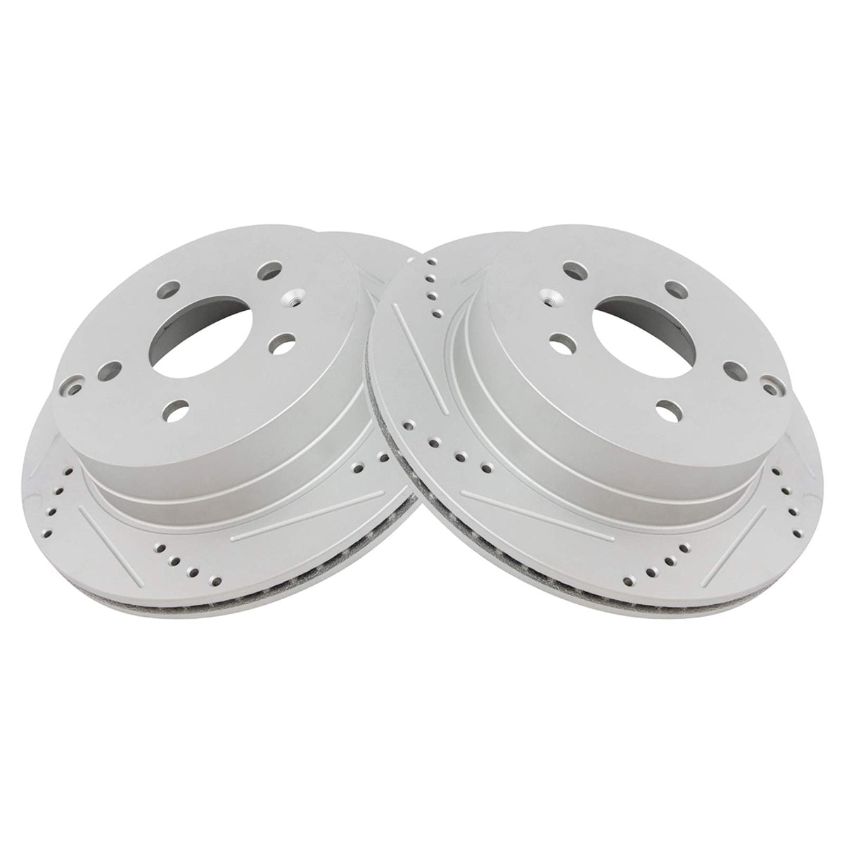 Trq Rear Performance Brake Rotors Set Premium G-Coated Compatible With 2010-2017 Chevrolet Equinox Gmc Terrain