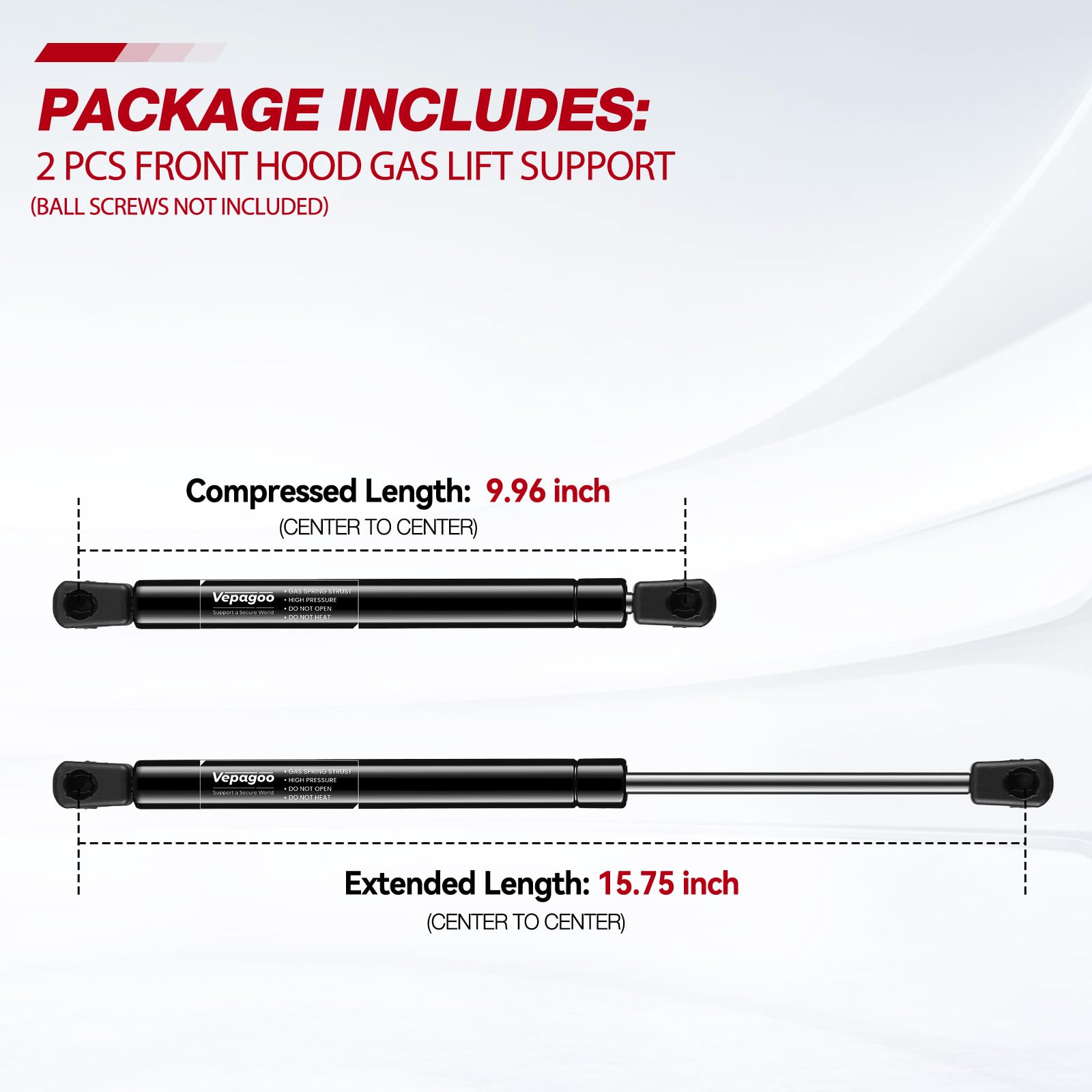 Vepagoo Pm3369 Front Hood Struts Compatible For 2014-2021 Infiniti Q50 Gas Shock Lift Supports, Sedan 4-Door Hood Rods Springs R