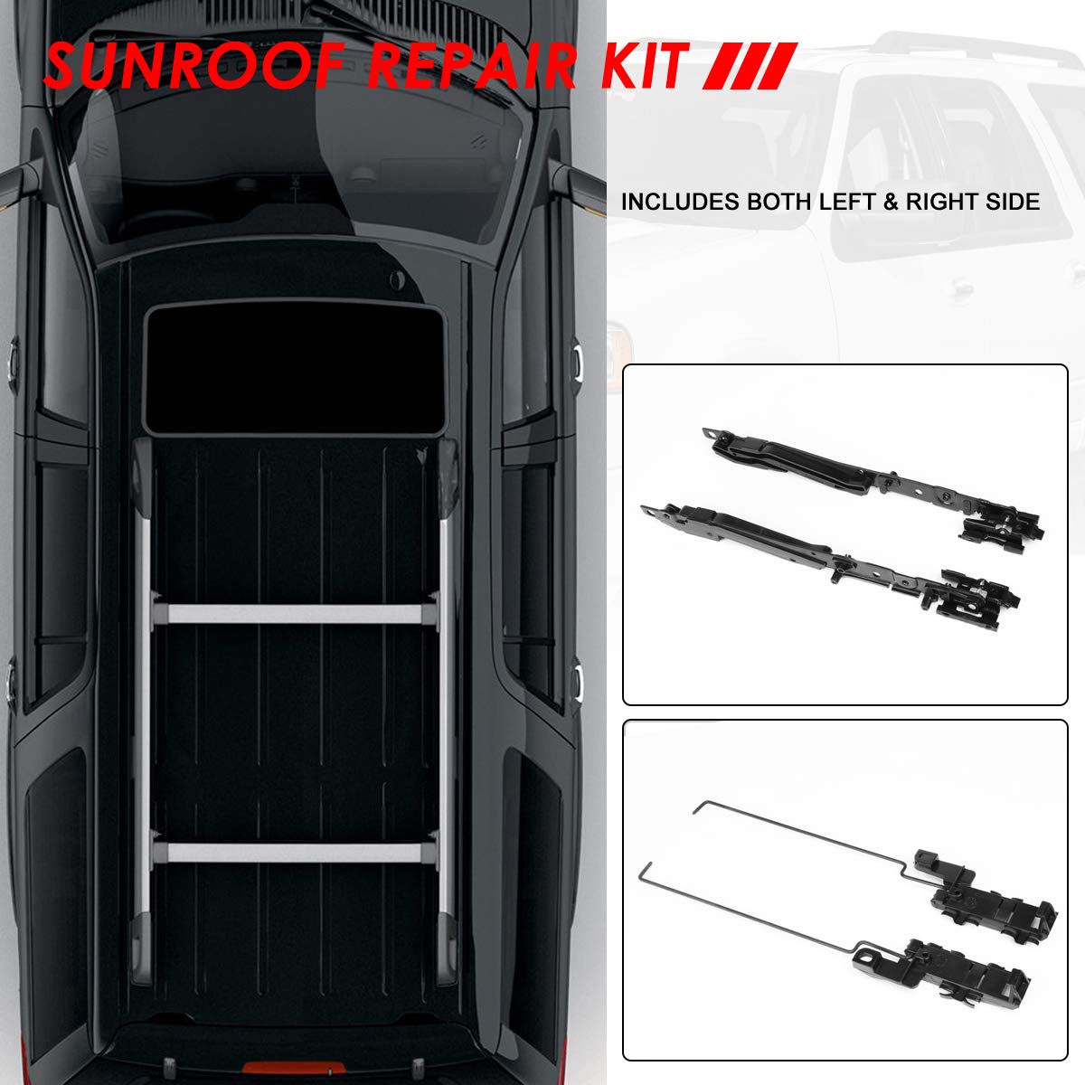 Auto Dynasty Sunroof Track Repair Kit Compatible With Ford F-150 F-250 F-350 F-450 Expedition Lincoln Navigator Mark Lt 00-17