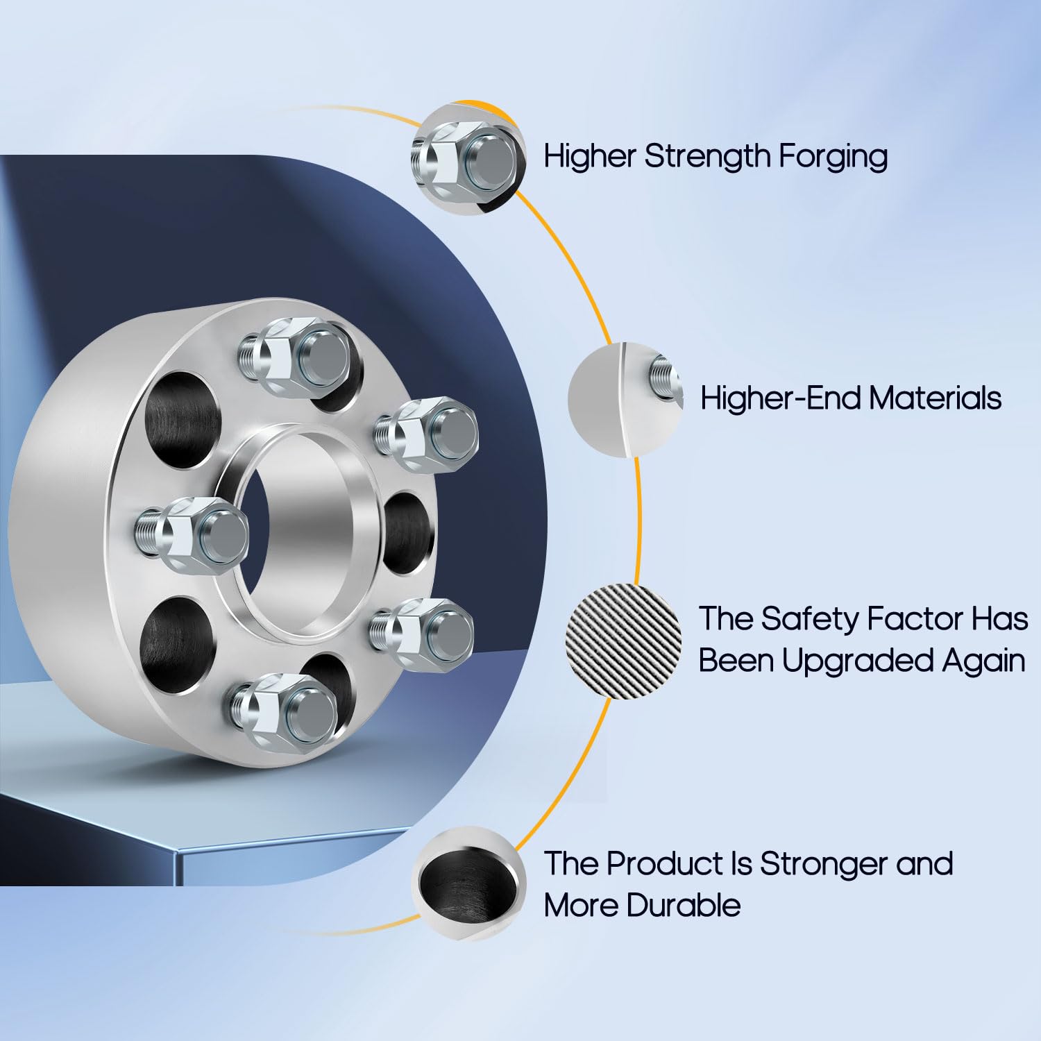 Ocpty 4Pcs 5X4.5 To 5X4.5 Wheel Spacers 2 Inch 1/2 Studs 70.5Mm Hub Bore Forged Hub Centric Wheel Spacers 5 Lug Fit For Aviator