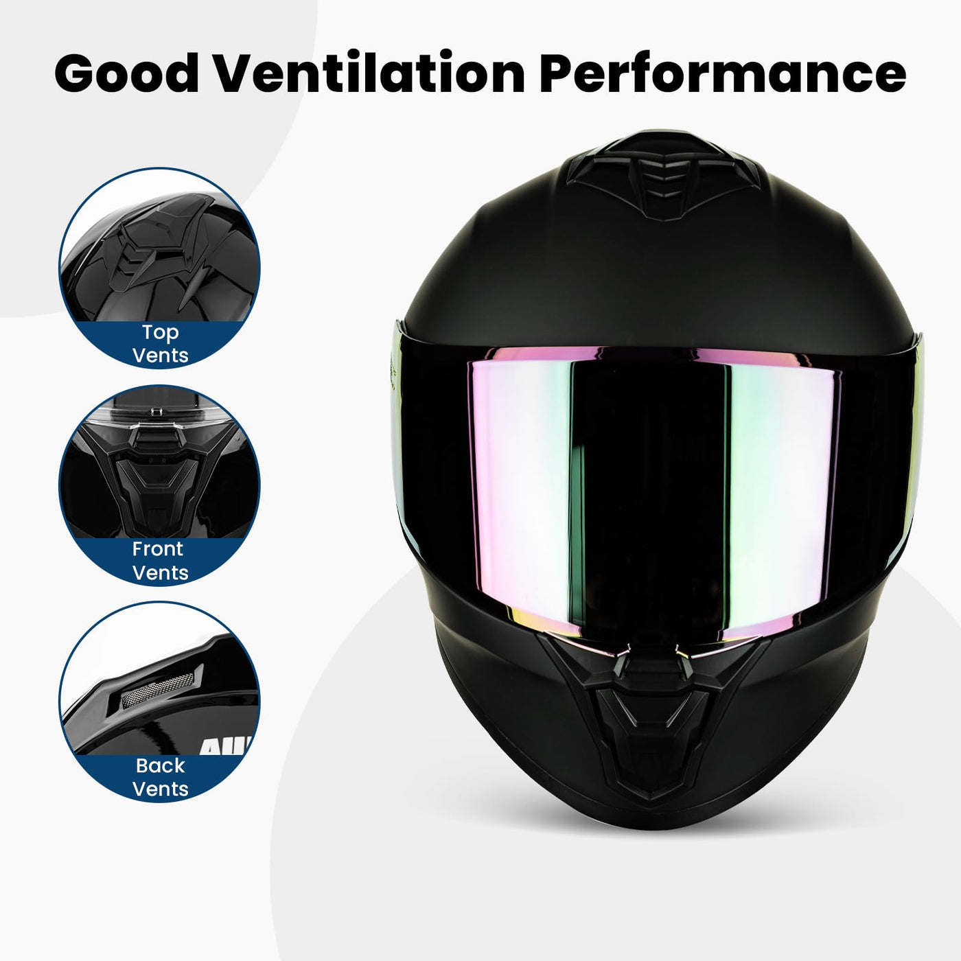 best ventilated full face motorcycle helmet Auboa Full Face Motorcycle Helmet AU-T801, Matte Black, Large, Lightwe – Carkart