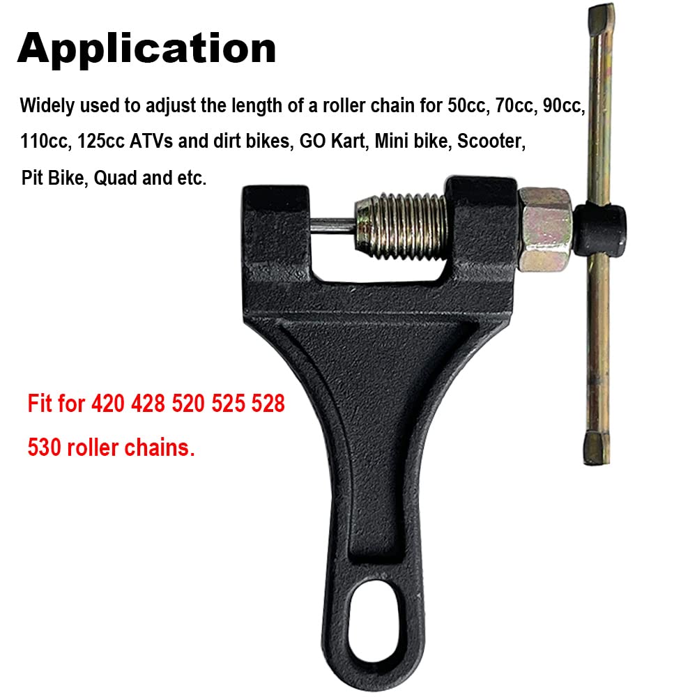 Chain Breaker Riveting Tool For Motorcycle Atv Dirt Bike Scooter Bicycle Tractor Chain Break # 420, 428, 520, 525, 528, 530