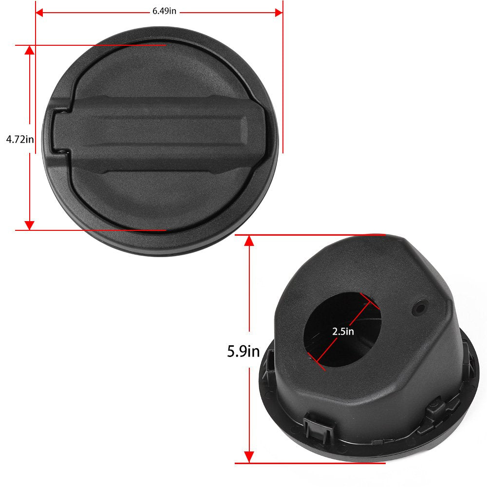 Gas Cap Fuel Door Gas Tank Cover for Jeep Wrangler JL 2018 2019 2020 2021 2022 2023 Sport Rubicon Sahara & Unlimited 2-Door 4-Do
