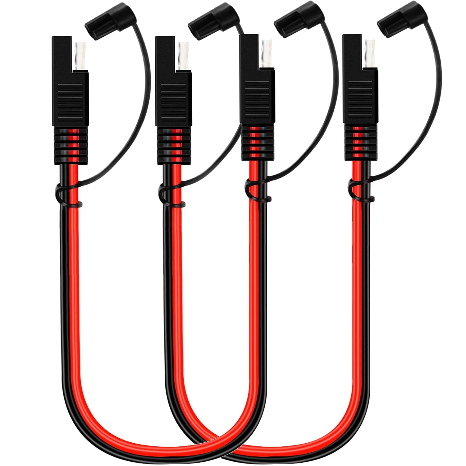 FLAPRV 2 Pack 10 Gauge 2 Pin Quick Disconnect Audiopipe Polarized Wire Harness, 12 Inch Heavy Duty SAE Connector Bullet Lead Cab