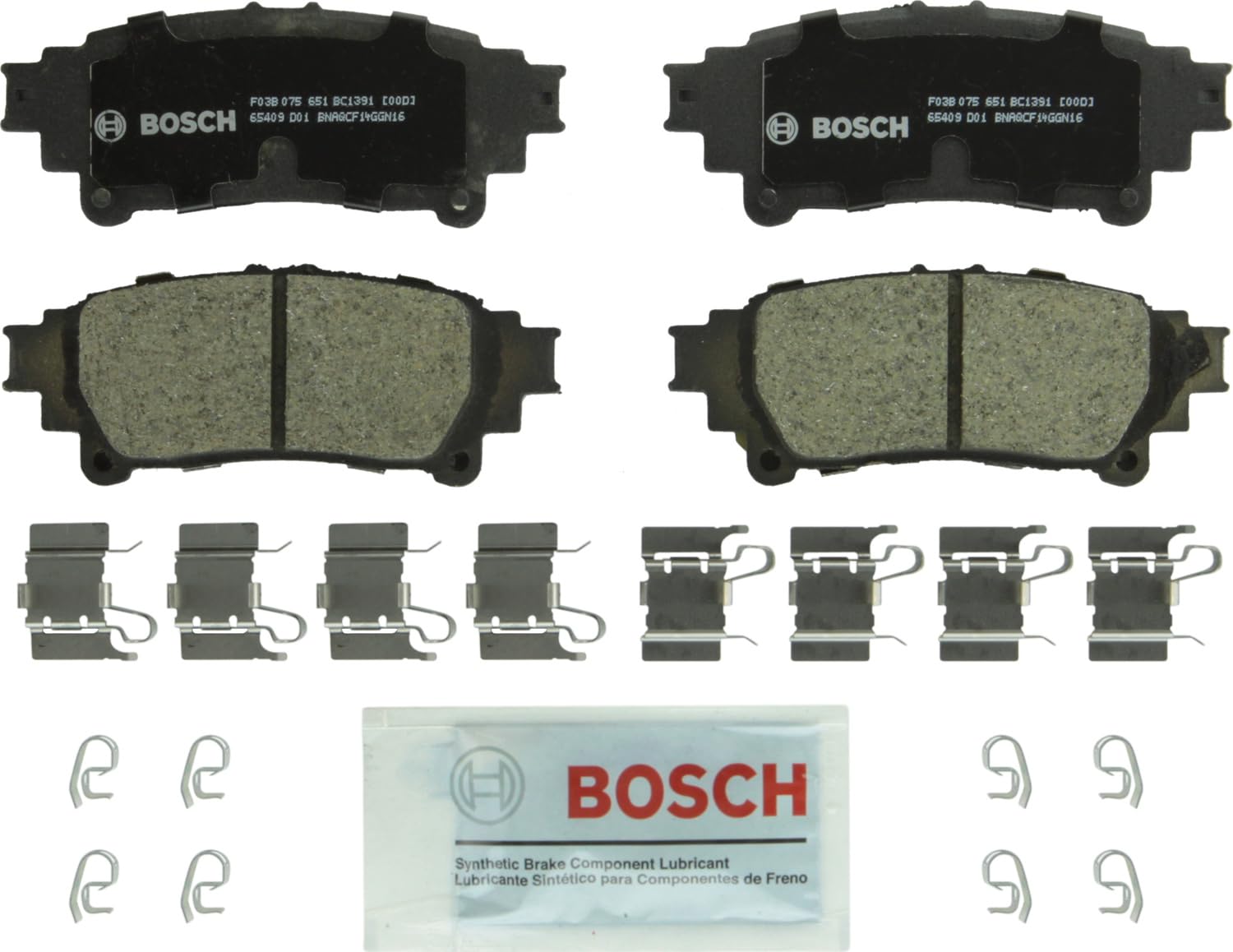 Bosch Bc1391 Quietcast Premium Ceramic Disc Brake Pad Set - Compatible With Select Lexus Gs200T, Gs350, Gs450H, Is200T/250, Is30