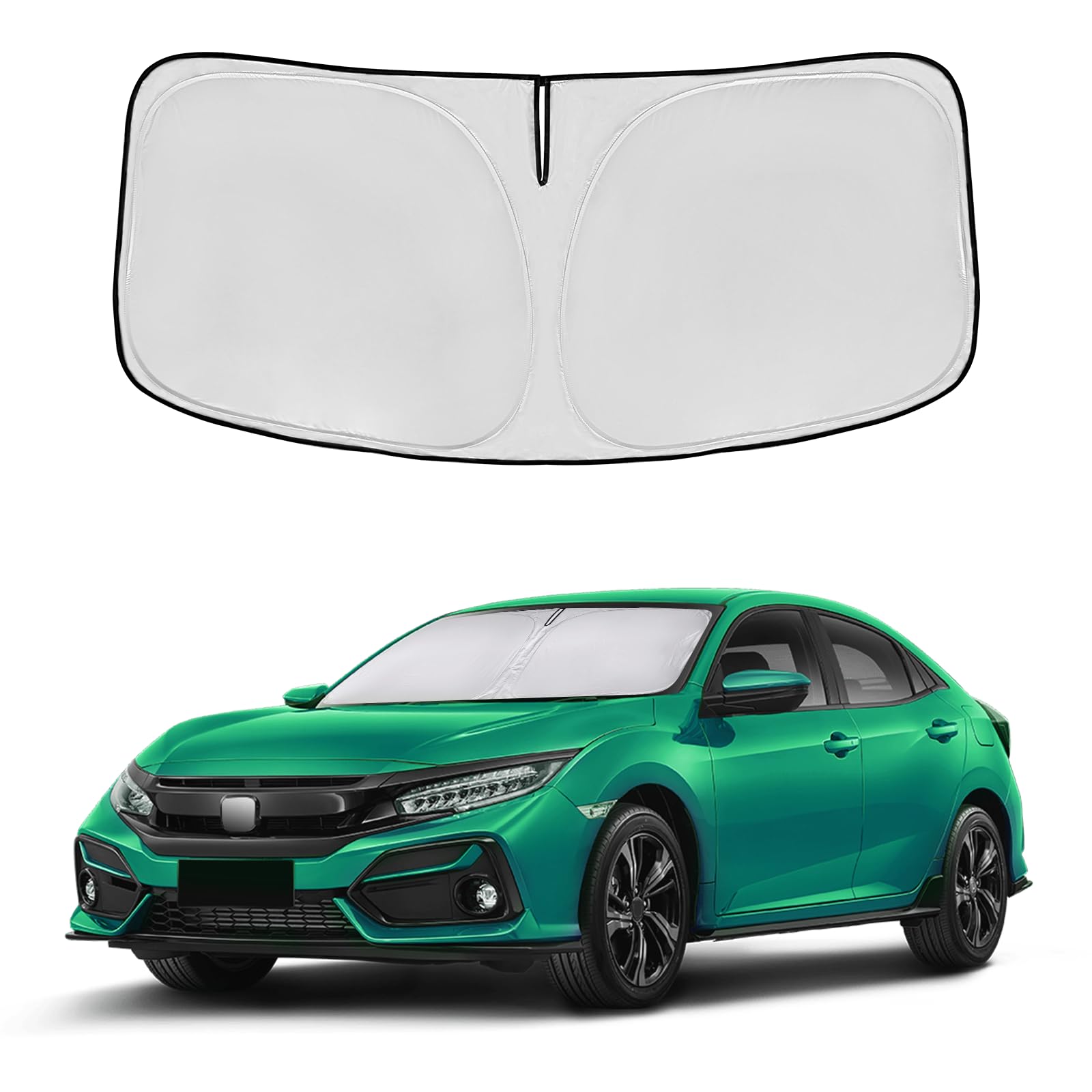 For Honda Civic Windshield Sun Shade 2022 2023 2024 2025 Custom Fit 4-Layer 240T Civic Front Window Shade Sun Visor Foldable Sha