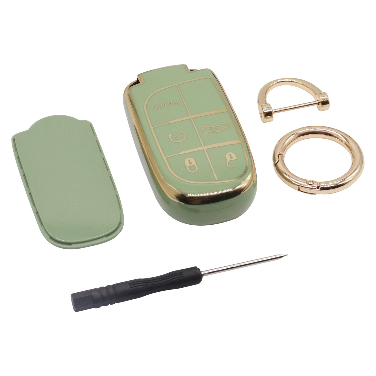 Elegananccy For Jeep Key Fob Cover, Soft Full Protection Key Case Shell Compatible With Jeep Smart Key 3 4 5 Buttons Protector (