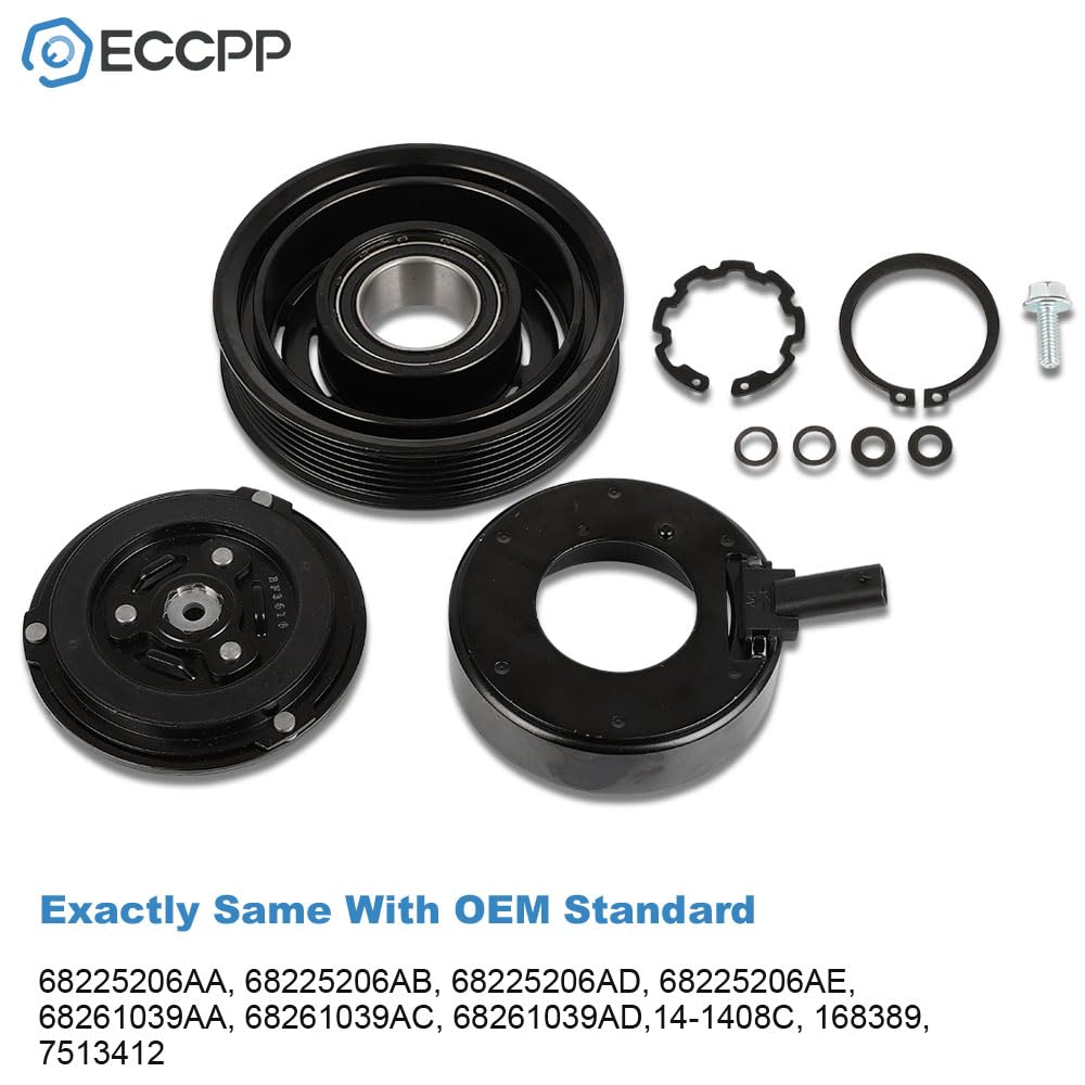 Eccpp Ac Clutch 2017-2024 For Chrysler Pacifica 3.6L 2021-2024 For Chrysler Grand Caravan 3.6L Ac Compressor Clutch