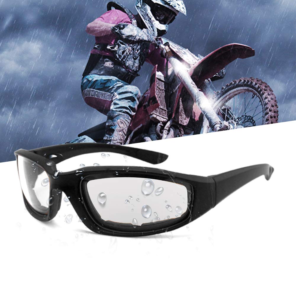 3 Pair Motorcycle Riding Glasses Padding Goggles Uv Protection Dustproof Windproofmotorcycle Sunglasses With Clear Lens For Outd