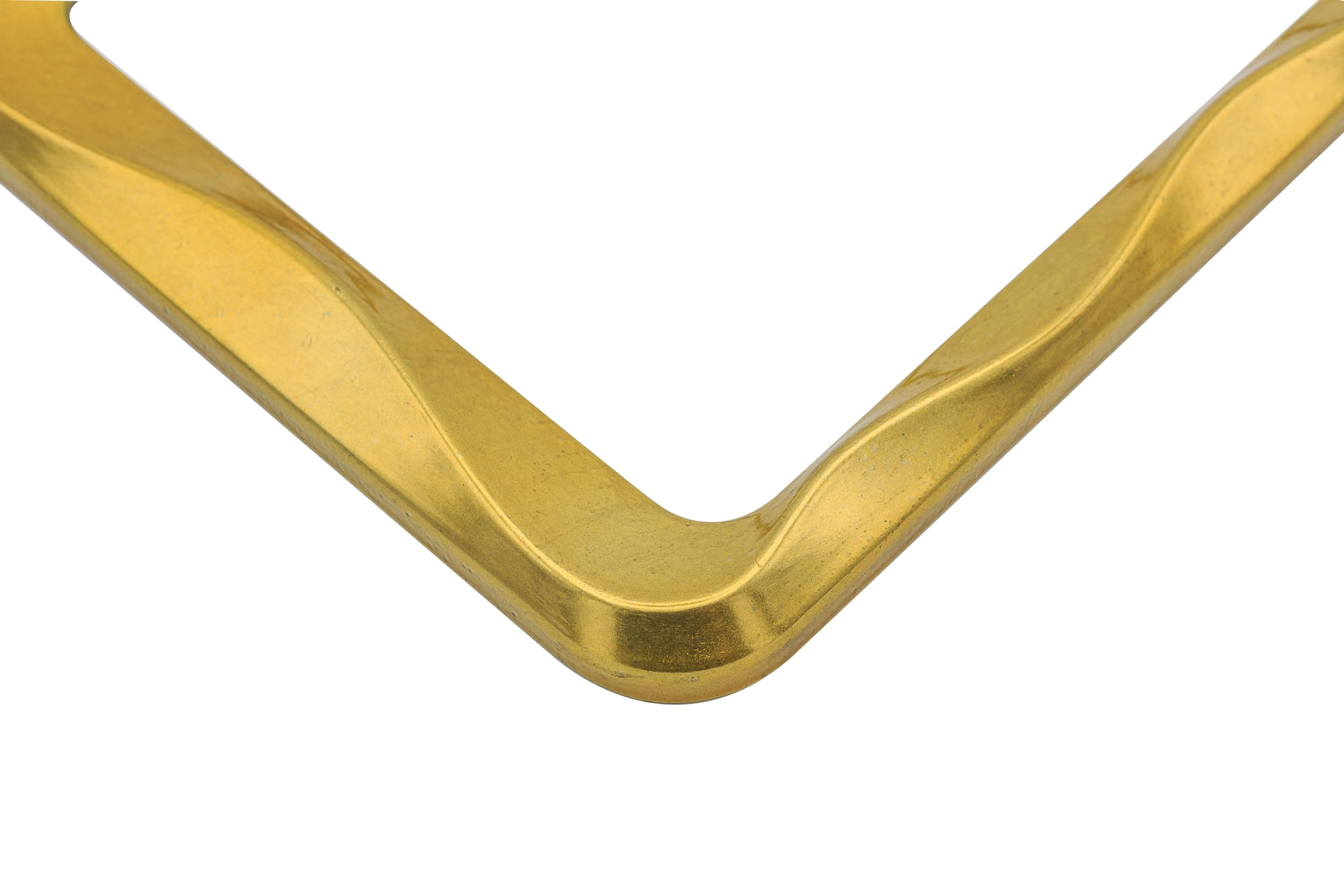 Creathome 3D Curly Wave Pattern Gold License Plate Frame From Pure Zinc Alloy Metal