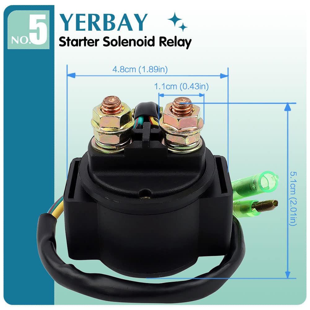 Starter Solenoid Relay for Honda TRX250 Fourtrax Recon 250 1997-2001/TRX350 Fourtrax 350 1986 1987/TRX400EX Fourtrax 400 1999-20