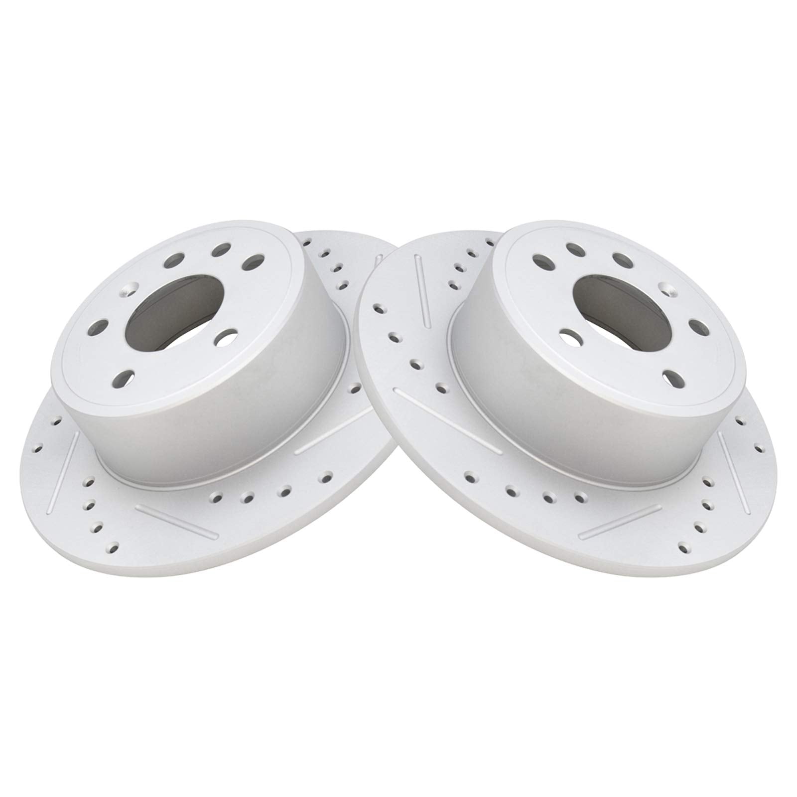 Trq Rear Performance Brake Rotor Drilled Slotted Pair Set For Saab 9-3/900 / Saturn L100 / L200 / L300 / Ls / Ls1 / Ls2 / Lw1 /