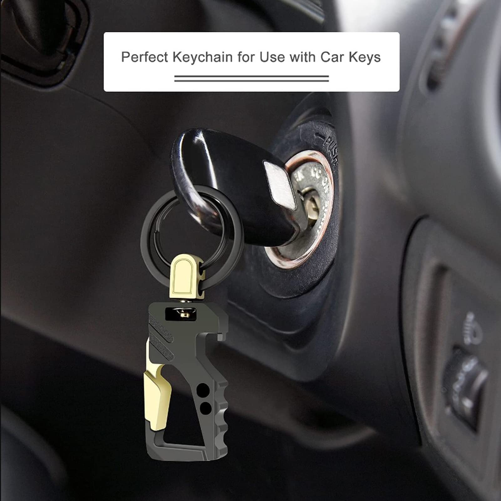 Exsun 2Pcs Keychains, Key Chains For Carabiner Keychain Car Key Chain Bottle Opener Keychain For Men And Women (Gold)